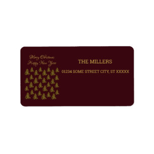 Funkelnd Weihnachtsbaum auf dem Weihnachtsmarkt Adressaufkleber