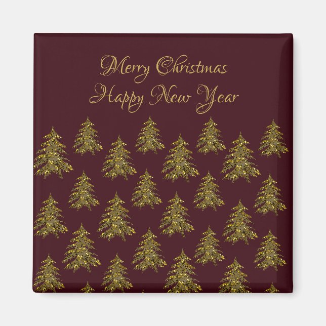 Funkelnd Weihnachtsbaum auf dem Weihnachtsmarkt Magnet (Vorne)