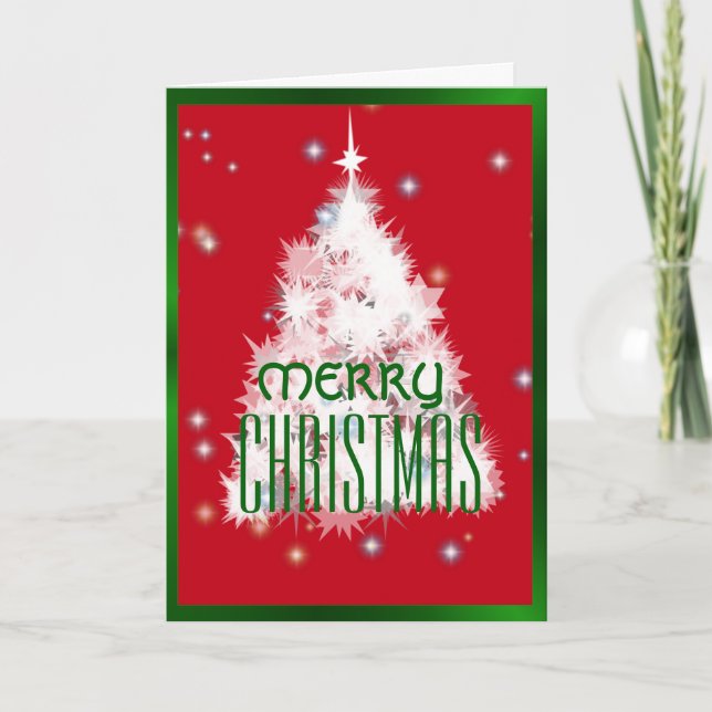 Funkelnd Weihnachtsbaum Feiertagskarte (Vorderseite)