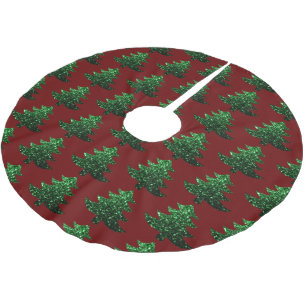 Funkelnd Weihnachtsbaum grün Dunkelrot Muster Polyester Weihnachtsbaumdecke