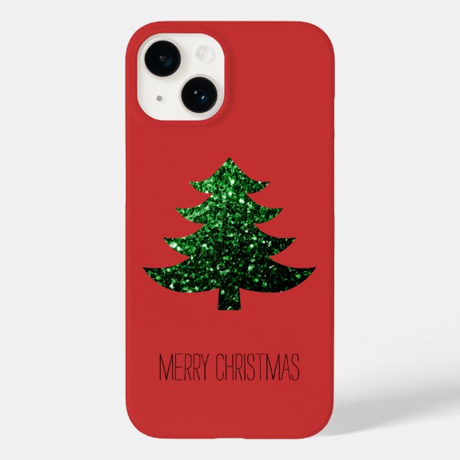 Funkelnd Weihnachtsbaum grün Rot Persönlich Case-Mate iPhone Hülle (Rückseite)