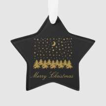 Funkelnd Weihnachtsbaum, Mond, schwarze Sterne