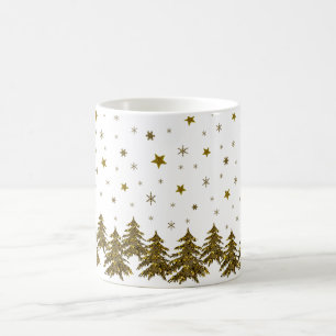 Funkelnd Weihnachtsbaum, Mond, Sterne Kaffeetasse