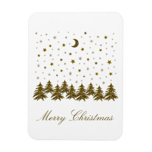Funkelnd Weihnachtsbaum, Mond, Sterne Weihnachten Magnet