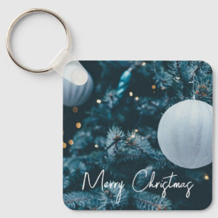 Funkelnd Weihnachtsbaum und Weihnachtsbälle Schlüsselanhänger
