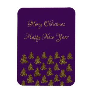 Funkelnd Weihnachtsbaum zu lila Weihnachten Magnet