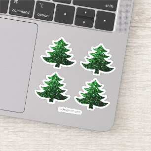 Funkelnd Weihnachtsbaumgrün-Glitzern Aufkleber