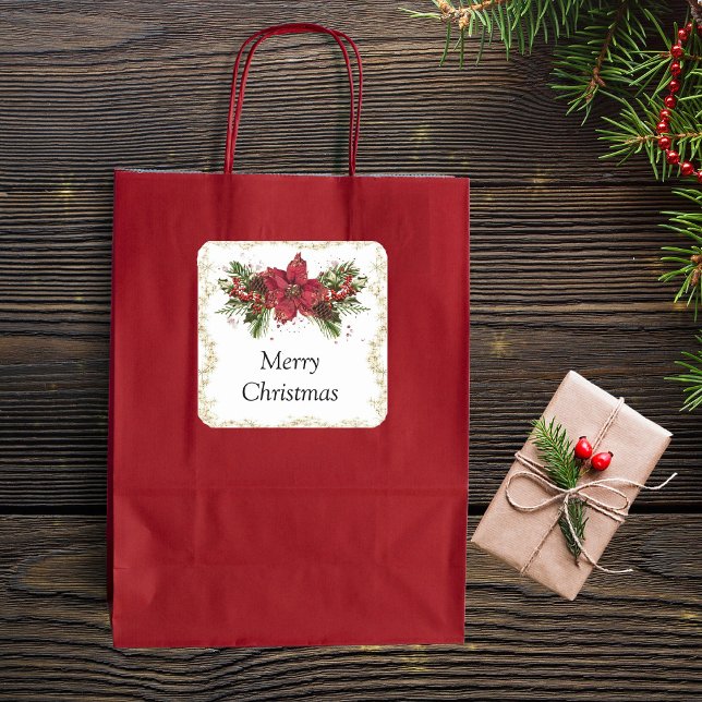 Funkelnd Weihnachtskleber Quadratischer Aufkleber (Von Creator hochgeladen)