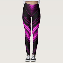 Funkelnd Zickzack Metallrosa-magentalaxie-Linien Leggings