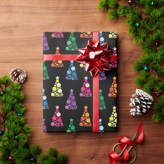 Funkelnde Bäume Geschenkpapier (Feiertagsgeschenk)