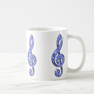 Funkelnde blaue Musiknote Tasse