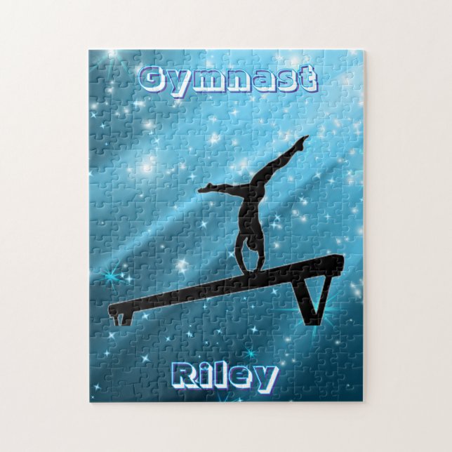 Funkelnde Blaue Turnerpose Puzzle (Vertikal)