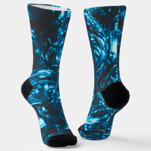 Funkelnde blaue Wasserkugeln abstrakt cool Socken