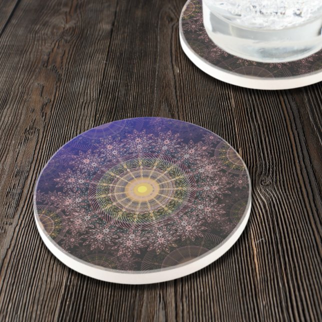 Funkelnde Blume im klaren Nachthimmel Getränkeuntersetzer (Von Creator hochgeladen)