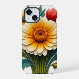 Funkelnde Blütenblätter: Eine 4D-Blumenfantasie iPhone 15 Hülle