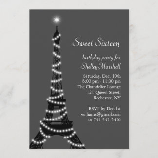 Funkelnde Einladung des Eiffelturm-Bonbon-16