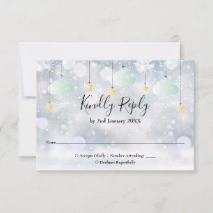 Funkelnde geschlechtsneutrale Winter-Babyparty RSVP Karte