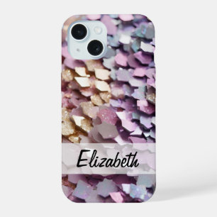 Funkelnde Girly-Pastell-Glitter iPhone 15 Hülle