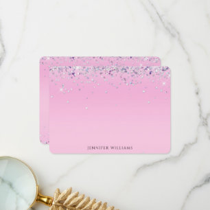 Funkelnde Glitter-Rahmen Pink Benutzerdefinierter Dankeskarte