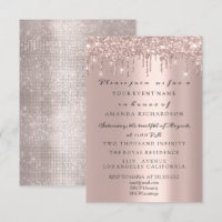 Funkelnde Glitter-Roségold-Elegante Hochzeits-Gebu