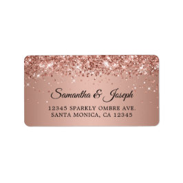Funkelnde Glitter-Roségold-Gradient-Hochzeit Adressaufkleber