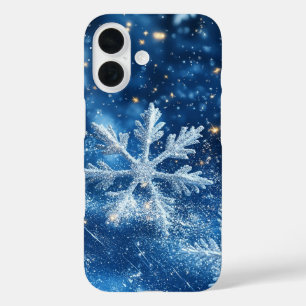Funkelnde Glitzer-Schneeflocken Winter Weihnachten iPhone 16 Hülle