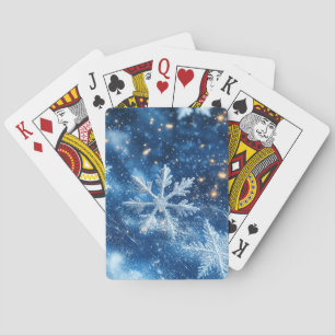Funkelnde Glitzer-Schneeflocken Winter Weihnachten Spielkarten