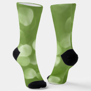 Funkelnde Grünpflanzen lichtgrüner Bokeh Abstract Socken