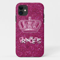 Funkelnde Hot Pink Prinzessin Glitter & Vintage Kr