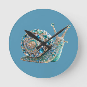 Funkelnde Juwelen-Schnecke Runde Wanduhr