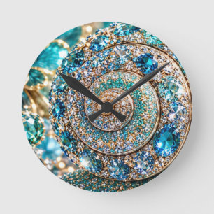 Funkelnde Juwelen-Schnecke Runde Wanduhr