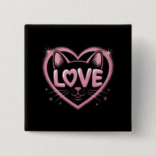 Funkelnde Katzenliebe Button
