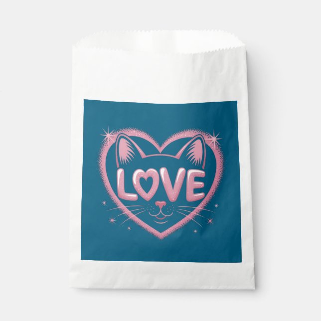 Funkelnde Katzenliebe Geschenktütchen (Vorderseite)