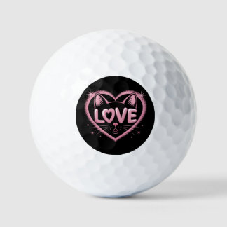 Funkelnde Katzenliebe Golfball