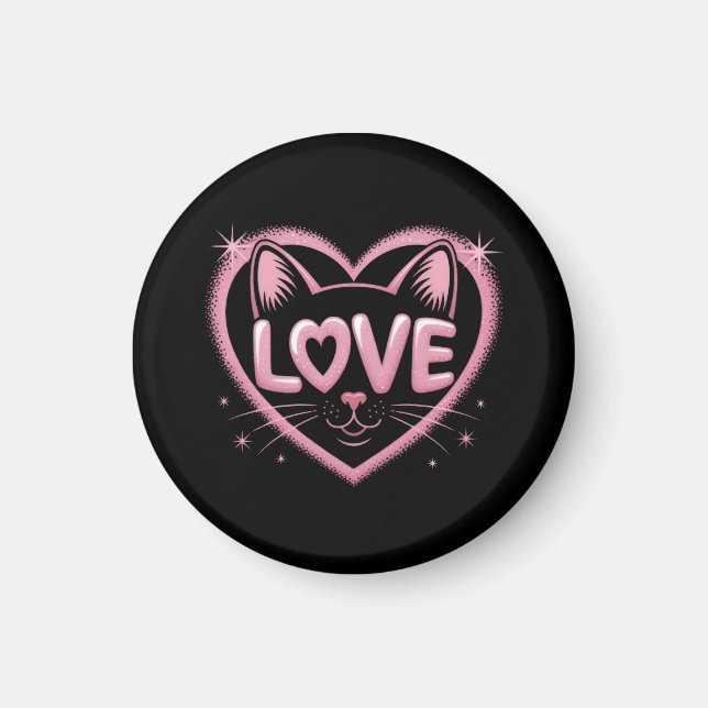 Funkelnde Katzenliebe Magnet (Vorne)