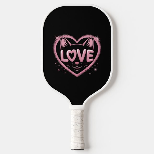 Funkelnde Katzenliebe Pickleball Schläger (Vorderseite)