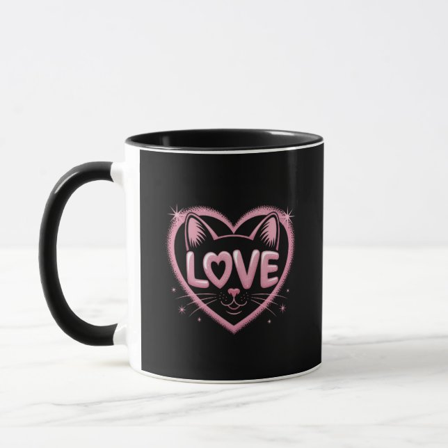 Funkelnde Katzenliebe Tasse (Links)