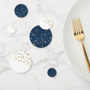 Funkelnde kleine Sterne Gold Blau Weiß Baby Shower Konfetti