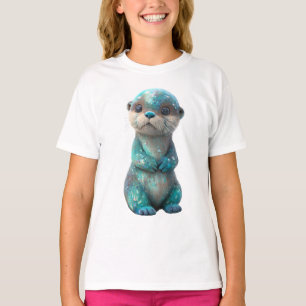 Funkelnde Kosmische Galaxie Otter Kinder T-Shirt