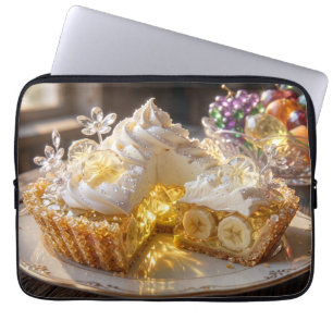 Funkelnde Kristall-Bananencreme-Pie Laptopschutzhülle