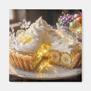 Funkelnde Kristall-Bananencreme-Pie  Magnet