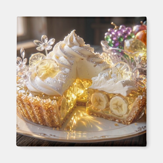 Funkelnde Kristall-Bananencreme-Pie  Magnet (Vorne)