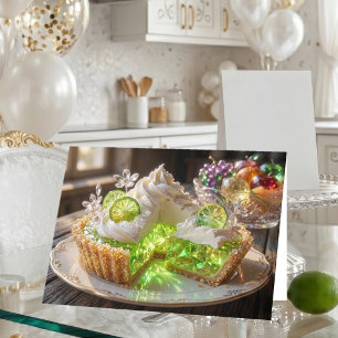 Funkelnde Kristall-Key-Lime-Pie-Geburtstags Karte