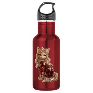 Funkelnde Kristall Süße Katze Luxus Edelstahlflasche