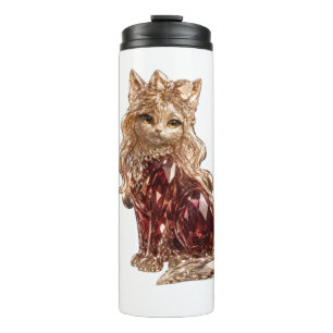 Funkelnde Kristall Süße Katze Luxus Thermosbecher