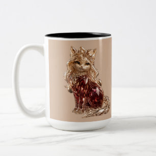 Funkelnde Kristall Süße Katze Luxus Zweifarbige Tasse