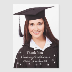Funkelnde Lichter Foto Abschluss Danke Magnetkarte