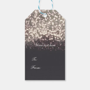 Funkelnde Lichter Romantisch Grau Modern Glam Geschenkanhänger