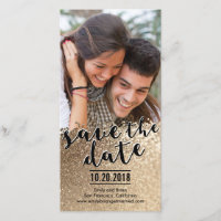 Funkelnde Liebe Save the Date Fotokarten