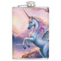 Funkelnde Magisches Einhorn Fantasy Reise Bar Flas